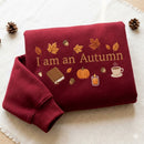 Embroidered I Am An Autumn Hoodie Cozy Fall Gift for Book Lovers-17