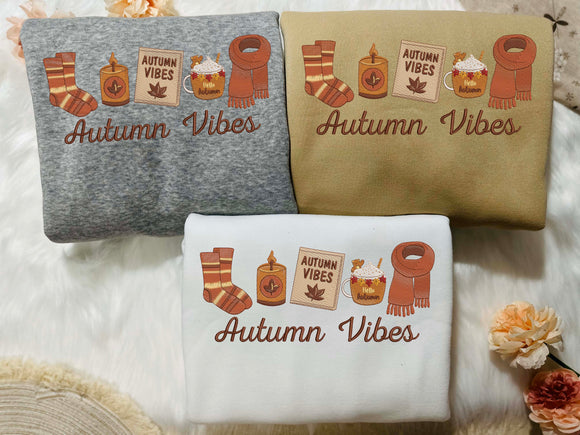 Embroidered Autumn Vibes Hoodie | Warm Cozy Fall Gift For Book Lovers