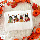 Embroidered Black Cat Mug Sweatshirt Cozy Autumn Gift for Pet Lovers-3