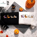 Embroidered Spooky Dachshund Halloween Sweatshirt Cozy Dog Lover Gift-8