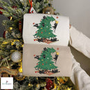 Black Cat Christmas Tree Embroidered Sweater Festive Gift for Cat Lovers-6