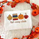 Fall Cozy Club Embroidered Shirt Warm Autumn Apparel Book Lovers-3