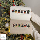 Embroidered Christmas Black Cat Holiday Sweater Cozy Gift Cat Lovers-6