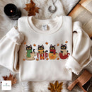 Embroidered Black Cat Mug Sweatshirt Cozy Autumn Gift for Pet Lovers-4