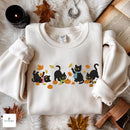 Embroidered Autumn Black Cats Cozy Fall Apparel for Pet Lovers-4