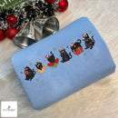 Embroidered Christmas Black Cat Holiday Sweater Cozy Gift Cat Lovers-5