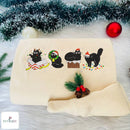 Embroidered Black Cat Christmas Sweatshirt Holiday Gift for Pet Lovers-4