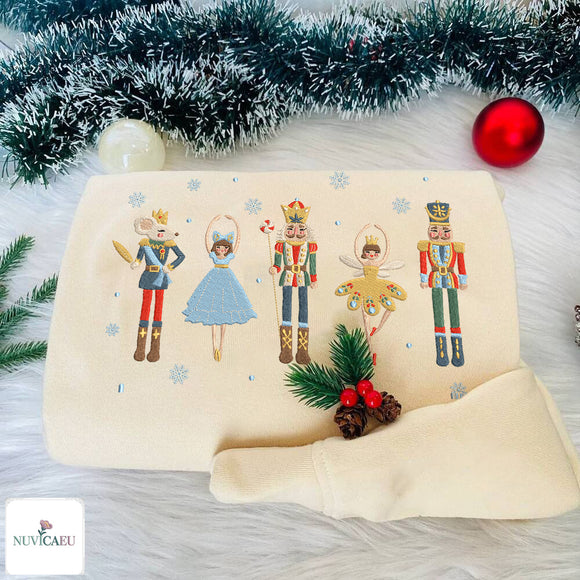 Nutcracker Ballet Embroidered Christmas Jumper Festive Gift for Women
