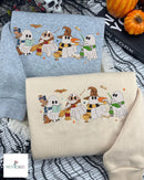 Cute Wizard Ghosts Embroidered Halloween Sweatshirt Potterhead Gift-4