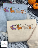 Embroidered Spooky Dachshund Halloween Sweatshirt Cozy Dog Lover Gift-5