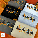 Embroidered Autumn Black Cats Cozy Fall Apparel for Pet Lovers-5