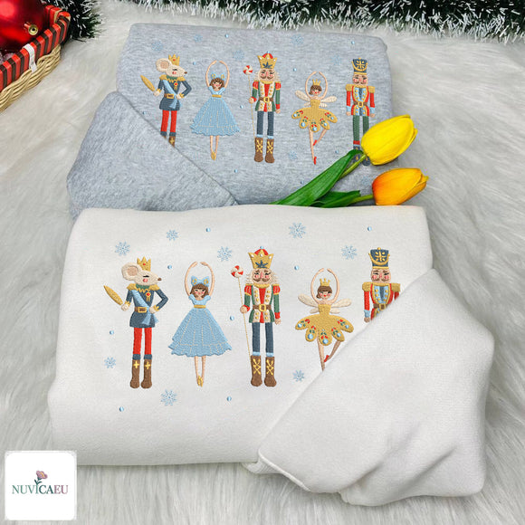 Nutcracker Ballet Embroidered Christmas Jumper Festive Gift for Women
