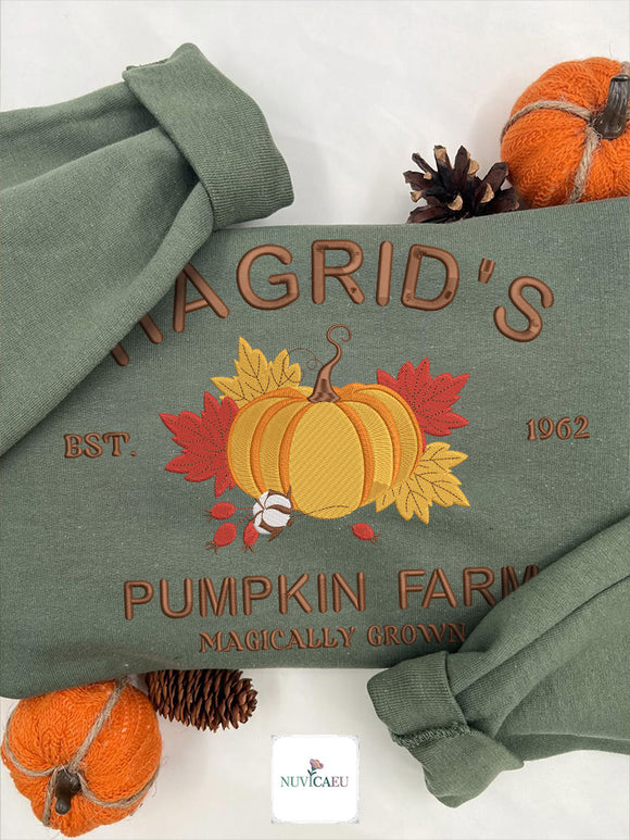 Hagrid's Pumpkin Farm Embroidered Sweatshirt Cozy Fall Gift Book Lovers