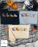 Embroidered Spooky Dachshund Halloween Sweatshirt Cozy Dog Lover Gift-3