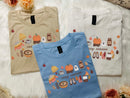 Cozy Season Pumpkin Ghost Embroidered Sweatshirt Warm Fall Gift Women-8