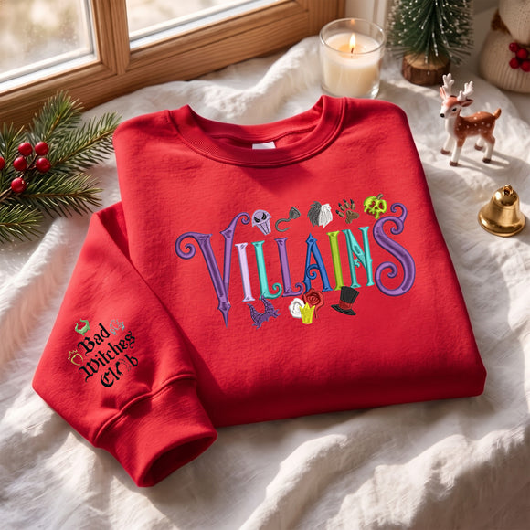 Embroidered Villains Sweatshirt Cozy Halloween Gift for Disney Fans