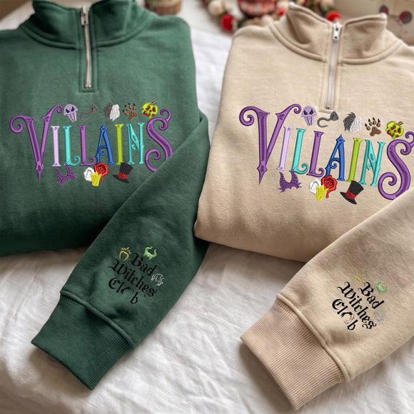 Embroidered Villains Sweatshirt Cozy Halloween Gift for Disney Fans