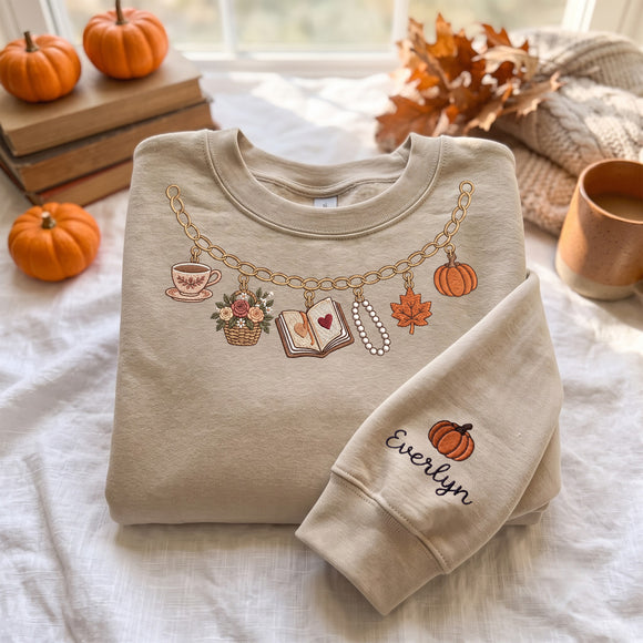 Custom Autumn Charm Sweatshirt Cozy Fall Gift for Women