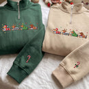 Embroidered Dachshund Christmas Train Sweatshirt Warm Gift Dog Lovers-4