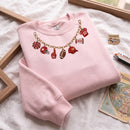 Custom Game Day Football Charm Necklace Sweatshirt Cozy Apparel Women-6