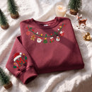 Custom Initial Christmas Lights Embroidered Sweatshirt Cozy Holiday Gift-7