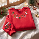 Custom Initial Christmas Lights Embroidered Sweatshirt Cozy Holiday Gift-6