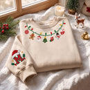 Custom Initial Christmas Lights Embroidered Sweatshirt Cozy Holiday Gift-5