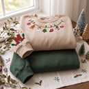 Custom Initial Christmas Lights Embroidered Sweatshirt Cozy Holiday Gift-2