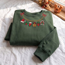 Unisex Christmas Charm Necklace Embroidered Sweatshirt | Festive Gift-9