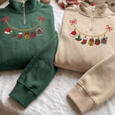 Christmas Charm Necklace Embroidered Sweatshirt Holiday Gift Women-7