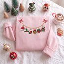 Unisex Christmas Charm Necklace Embroidered Sweatshirt | Festive Gift-3