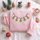 Custom Grinch Christmas Lights Embroidered Sweatshirt Cozy Holiday Gift-8