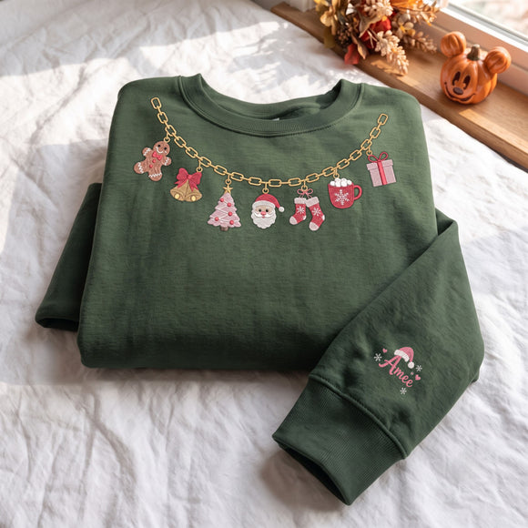 Custom Christmas Charm Sweatshirt Cozy Holiday Gift For Women