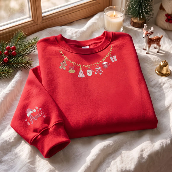 Custom Christmas Charm Sweatshirt Cozy Holiday Gift For Women