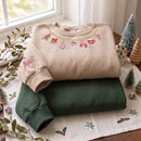 Embroidered Christmas Charm Sweatshirt Cozy Holiday Gift for Women-9