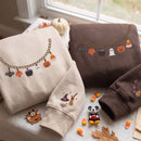 Halloween Charm Necklace Embroidered Sweatshirt Cozy Fall Gift Women-4