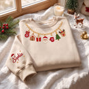 Custom Christmas Charm Necklace Embroidered Sweatshirt Gift for Women-6
