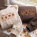 Embroidered Fall Black Cat Sweatshirt Cozy Gift for Pet Lovers-4