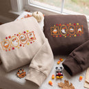 Cute Ghost Autumn Frame Embroidered Sweatshirt Cozy Fall Wear Women-4