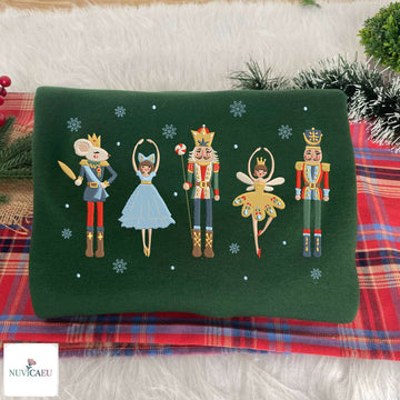 Nutcracker Ballet Embroidered Christmas Jumper Festive Gift for Women