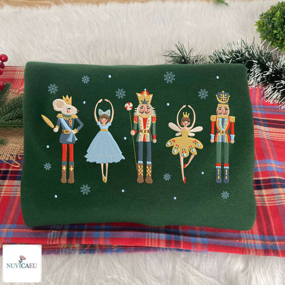 Nutcracker Ballet Embroidered Christmas Jumper Festive Gift for Women