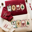 Embroidered Christmas Stamp Sweatshirt Festive Holiday Wear for Family-11
