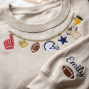 Custom Football Charm Necklace Embroidered Game Day Sweater For Fans-10