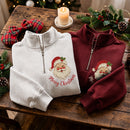Vintage Embroidered Santa Sweatshirt Cozy Christmas Holiday Family Gift-12